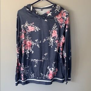 Floral light weight hoodie